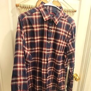 Large UNTUCKit Shirt Flannel Plaid Slim Fit Cotton L/S Button Up Rondel Mens
